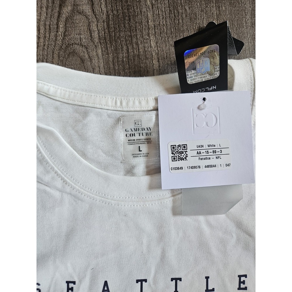 Seattle Seahawks Gameday Couture Long Sleeve T-Shirt White Size L - Picture 3 of 3